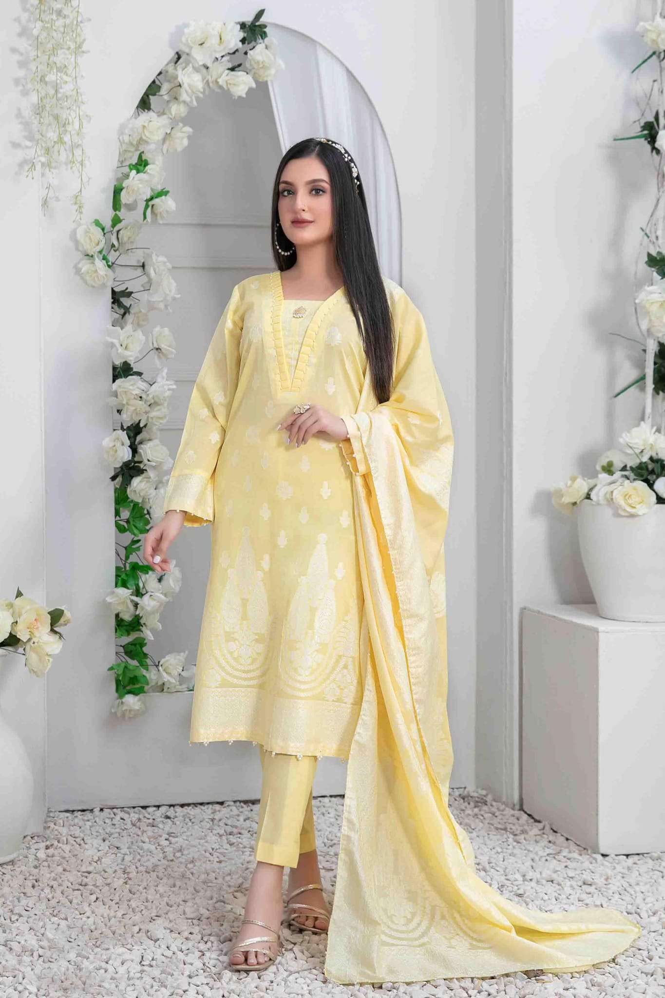 Afra by Tawakkal Unstitched 3 Piece Broshia Banarsi Lawn Collection'2023-A-9209