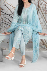 Zuha By Tawakkal Unstitched 3 Piece Emb Lawn Print Suit-D-9301