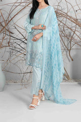 Zuha By Tawakkal Unstitched 3 Piece Emb Lawn Print Suit-D-9301