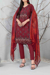 Zuha By Tawakkal Unstitched 3 Piece Emb Lawn Print Suit-D-9302