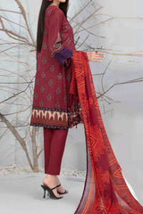 Zuha By Tawakkal Unstitched 3 Piece Emb Lawn Print Suit-D-9302