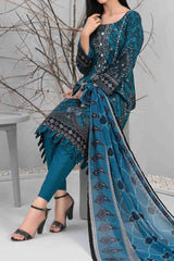Zuha By Tawakkal Unstitched 3 Piece Emb Lawn Print Suit-D-9304