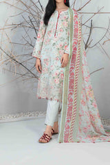 Zuha By Tawakkal Unstitched 3 Piece Emb Lawn Print Suit-D-9306