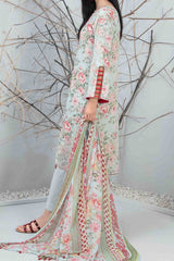 Zuha By Tawakkal Unstitched 3 Piece Emb Lawn Print Suit-D-9306