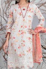 Zuha By Tawakkal Unstitched 3 Piece Emb Lawn Print Suit-D-9307