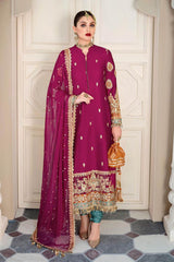 Maria B Sateen Unstitched 3 Piece Embroidered Suit-CST-601