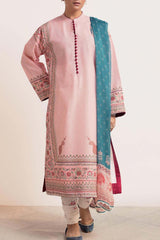 Coco Prints by Zara Shahjahan Unstitched 3 Piece Lawn Suit-D-03-Gulabi