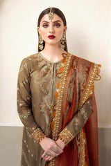 Maria B Sateen Unstitched 3 Piece Embroidered Suit-CST-603