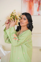 Qurb Stitched 2 Piece Summer Collection'2025-Parrot Hue