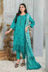Frey by Tawakkal Unstitched 3 Printed & Emb Lawn Suit-FT-8635