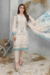 Frey by Tawakkal Unstitched 3 Printed & Emb Lawn Suit-FT-8637