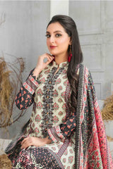 Frey by Tawakkal Unstitched 3 Printed & Emb Lawn Suit-FT-8640