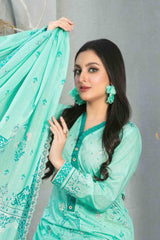 Frey by Tawakkal Unstitched 3 Printed & Emb Lawn Suit-FT-8644