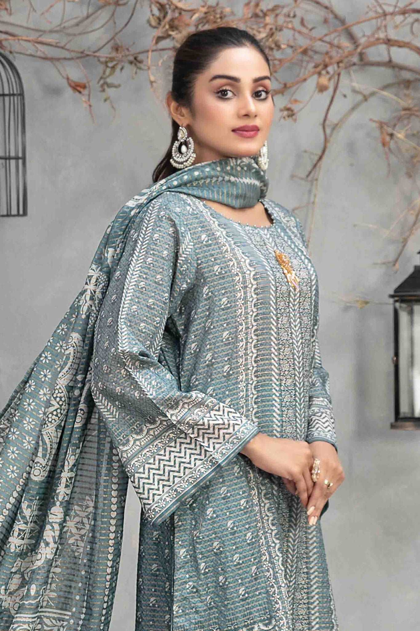 Amaya by Tawakkal Unstitched 3 Piece Digital Printed Slub Lawn Collection'2023-A-9065