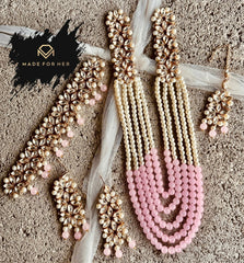 Made For Her-Ethereal Pearl Cascade Set - Coloured - KAHD1001