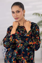 Basic Essentials By Dor Stitched Co Ords Digital Printed Cotton Collection'2025-DBEC-02-Navy Blue