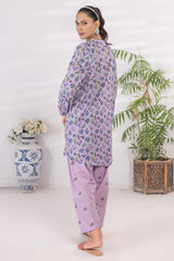 Basic Essentials By Dor Stitched Co Ords Digital Printed Cotton Collection'2025-DBEC-03-Lilac