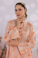 Basic Essentials By Dor Stitched Co Ords Digital Printed Cotton Collection'2025-DBEC-05-Peach