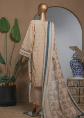 Damask By HZ Stitched 3 Piece Gold Jacquard Eid Edit Collection-DBJ-044