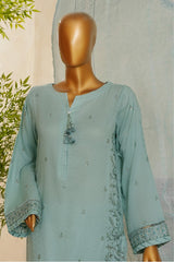 Muse By HZ Stitched 3 Piece Emb Dobby Jacquard Vol-04 Suit-DEJ-3P-025-Sapphire Blue