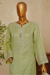 Muse By HZ Stitched 3 Piece Emb Dobby Jacquard Vol-04 Suit-DEJ-3P-026-Sage Green