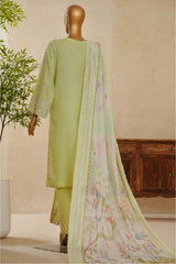 Muse By HZ Stitched 3 Piece Emb Dobby Jacquard Vol-04 Suit-DEJ-3P-026-Sage Green