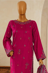 Muse By HZ Stitched 3 Piece Emb Dobby Jacquard Vol-04 Suit-DEJ-3P-027-Berry Pink