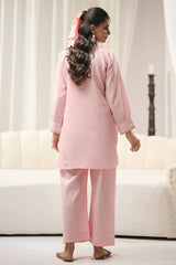Pret Essentials By Dor Stitched Co Ords Embroidred Edit Collection'2025-DPEC-01-Pink
