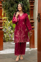 Tng By MD Stitched Bahar Collection-Mehek (Maroon)