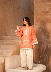 Nairah Co Ords Summer Ramadan Edit Suit-CORAL GARDEN