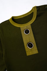 Little Bundles Stitched Kids Suit-Olive Romper Set