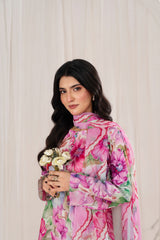 Feathers Unstitched 3 Piece Digital Printed Lawn Summer Suit-MIRZELLA-FT708