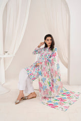 Feathers Unstitched 3 Piece Digital Printed Lawn Summer Suit-ZESTON-FT704