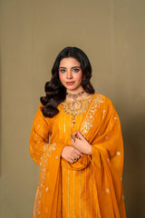 Midway Arts Stitched 3 Piece Formals Collection'2026-remium-chiffon-3-pc-gharara-dress