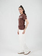 Mercato Round Neck Brown Shirt