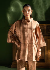 Nairah Co Ords Summer Solids Suit-Caramel Crush