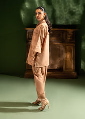 Nairah Co Ords Summer Solids Suit-Caramel Crush