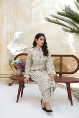 Arha Eman Stitched Winter Suit-Beige Noir â€“ 2 Piece Coord