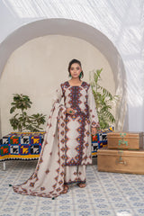 Saqafat By Abeera Exclusive Stitched Poly Lawn Suit-SQ-14