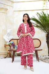 Arha Eman Stitched Winter Suit-Crimson Dusk – 2 Piece Ready To Wear