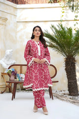 Arha Eman Stitched Winter Suit-Crimson Dusk – 2 Piece Ready To Wear