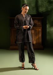 Nairah Co Ords Summer Solids Suit-Midnight Black