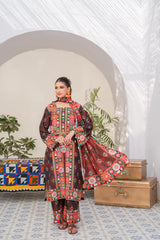Saqafat By Abeera Exclusive Stitched Poly Lawn Suit-SQ-13