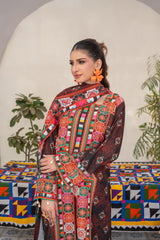 Saqafat By Abeera Exclusive Stitched Poly Lawn Suit-SQ-13