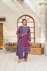 Saqafat By Abeera Exclusive Stitched Poly Lawn Suit-SQ-12