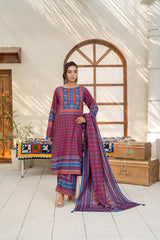 Saqafat By Abeera Exclusive Stitched Poly Lawn Suit-SQ-12