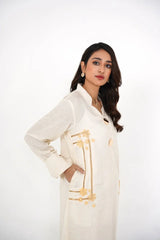 Arha Eman Stitched Winter Suit-Pearl Dust – 2 piece Coord Ready to Wear