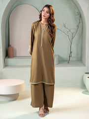 Tng By Md Stitched-Henna | Co-Ord Set | Khaki