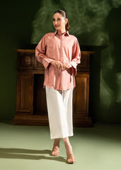 Nairah Shirts Summer Solids Suit-Dusty Rose