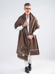 Tng By Md-Deewana Shawl | Embroidered | Choco Brown